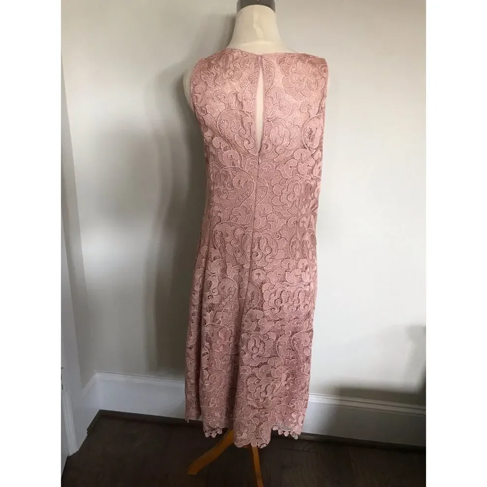 Aidan Mattox Bato Sleeveless Apricot Lace Dress Pristine Condition.  Never worn. - Picture 7 of 7